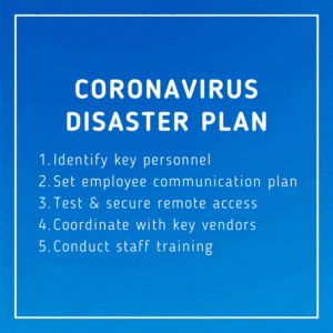 Steps of Coronavirus Disaster Plan, outlined in post
